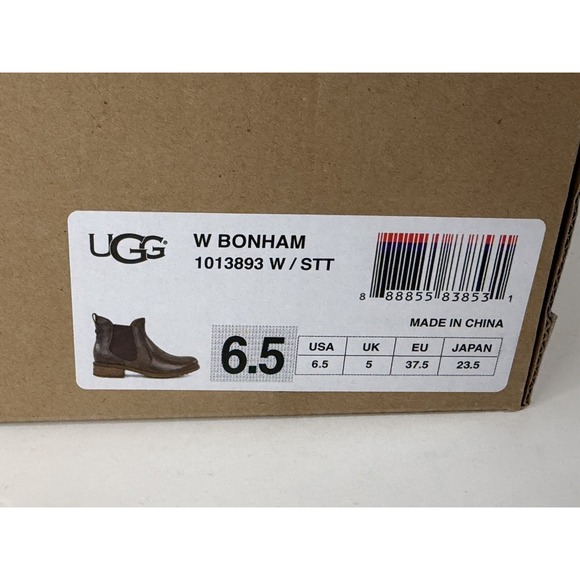 UGG Bonham Waterproof Chelsea Boots Brown Leather, Woman size 6.5 - Picture 4 of 7